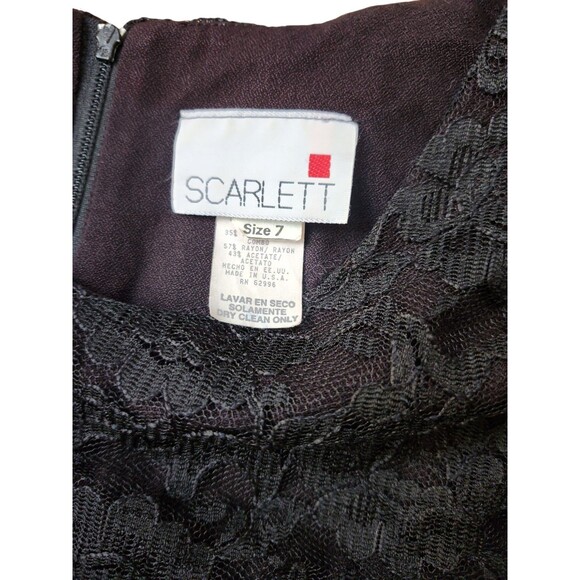 Scarlett Vintage 90s Whimsigoth Minidress Size 7 Black Lace Fairy Grunge Pleated - Picture 5 of 9